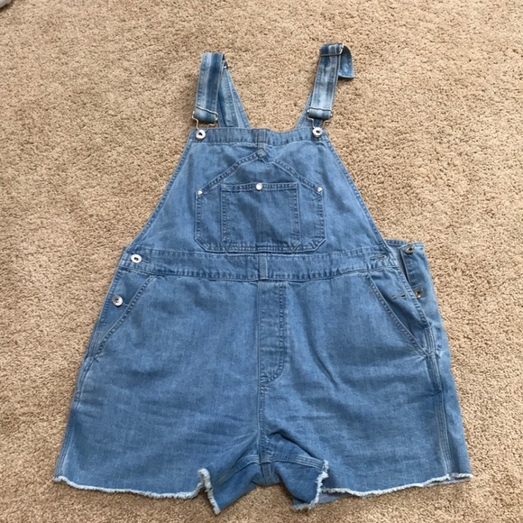 Rag and bone large denim overalls/ romper. - Picture 3 of 8